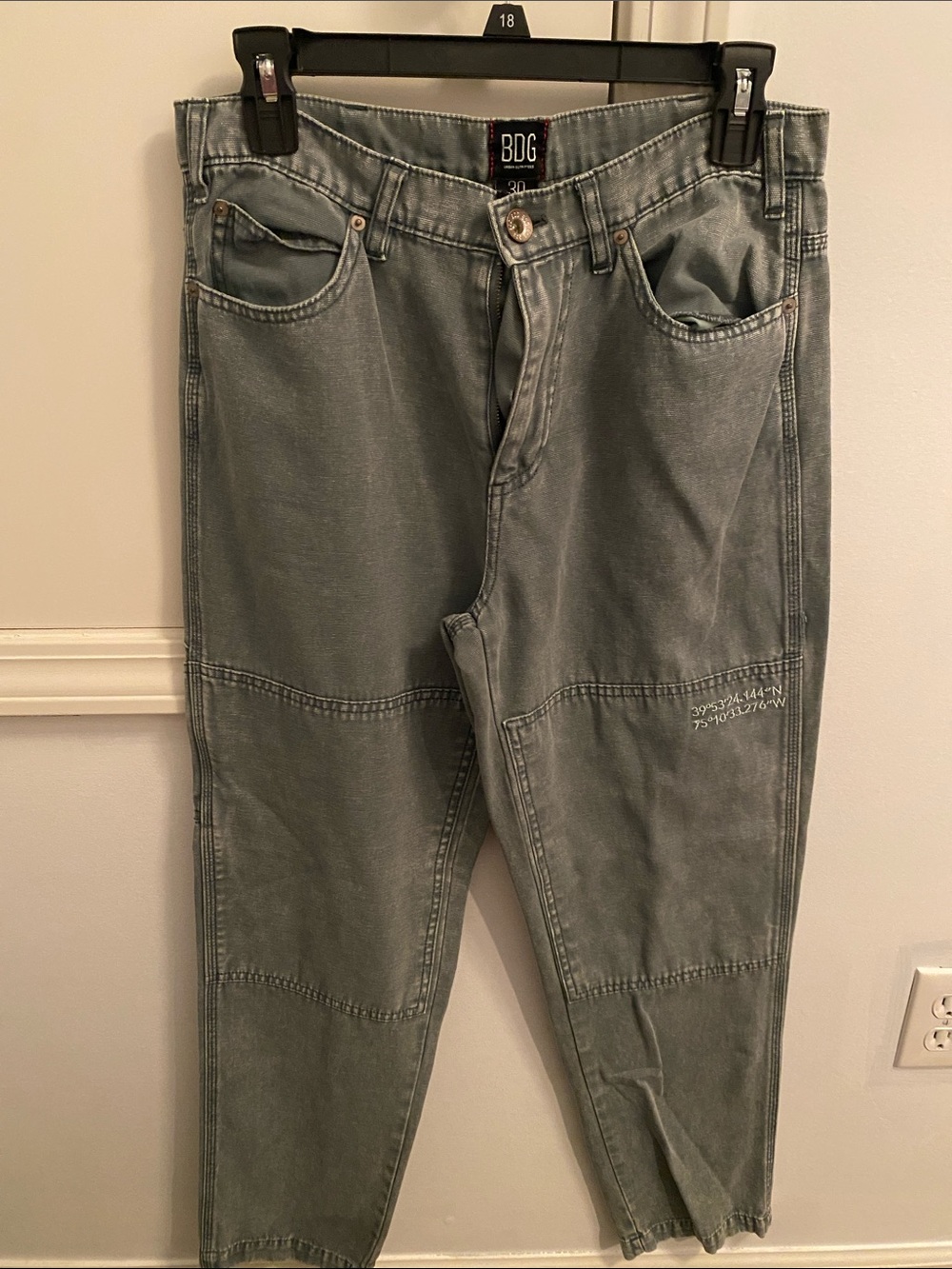 BDG Sage Green Relaxed Utility Jeans